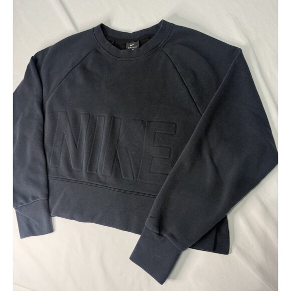 NIKE Dri Fit Women’s Cropped Crewneck Sweatshirt Small ACTIVEWEAR - Picture 2 of 9